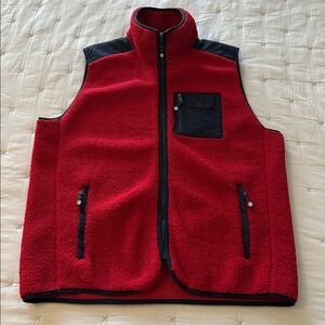 Brooks Brothers Red and Navy Blue Fleece Vest